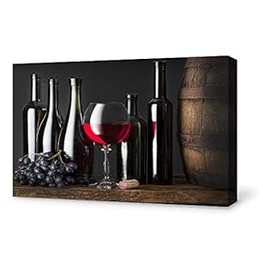 Canvas Wall Art for Living Room,Bedroom Home Artwork Paintings Red Wine Ready to Hang - 12x18 inches