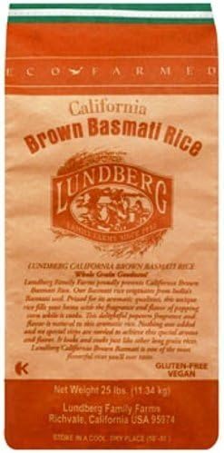 Lundberg Family farms brown Rice basmati prem 25lb (073416401501)