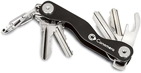 Key Holder Organizer – Smart compact Key holder | keychain organizer (Black) up to 18 keys| Key Gadget aluminum Pocket organizer &amp; Bottle Opener | Pocket Key Chain, Carabiner&amp;Guide Manual- by Conomera