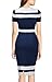 Mmondschein Women's Scoop Neck Optical Illusion Business Bodycon Dress L Blue