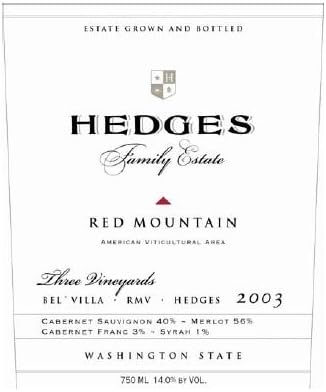 2003 Hedges Family Estate Red Mountain Red Blend 750 mL Wine