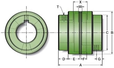 Magnaloy 100 Series Drive Coupling Hub, 1 x 1/4
