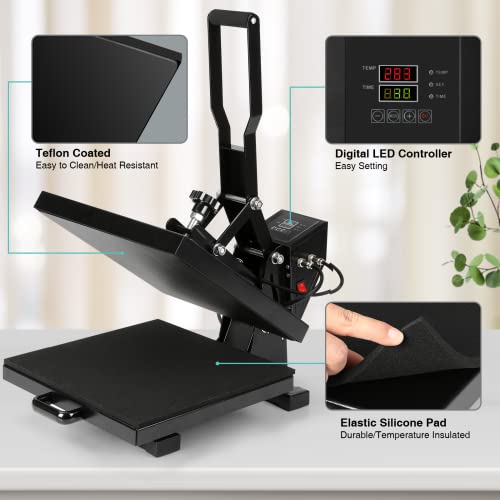 TUSY Heat Press 15x15 inch Digital Heat Press Machine, Slide out