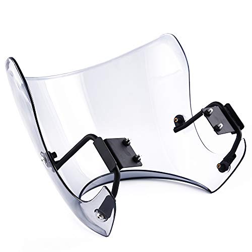 FATExpress Windshield with Bracket for 2018 Kawasaki Z900RS Motorcycle Aftermarket Plastic Windscreen Cafe Racer Fairing Wind Shield Screen Protector 18 (Light Smoke) - Thumbnail 5