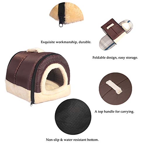 ANPPEX Igloo Dog House, Portable Cat Igloo Bed with Removable Cushion