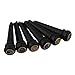BQLZR Acoustic Guitar Ebony Bridge Pins With Abalone Dot And Brass Circle Skirt Pack of 6