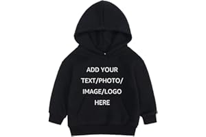 ZFTTZYMX Custom Personalized Hooded Sweatshirts for Baby Kids Add Your Own Design Photo Image Text Customize Hoodies