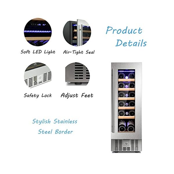 Bossin-Wine-Cooler-Refrigerator-Fridge-19-Bottles-Dual-Zone-Wine-Cellar-Built-in-Freestanding-Wine-Chiller-with-Stainless-Steel-Digital-Memory-Wood-ShelvesSilverCompressor-19-Bottle