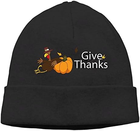 Cuffed Beanie Knit Hats Skull Cap Wool Hat Daily Slouchy Hats Thanksgiving Cool Turkey Activewear Watch Cap