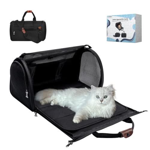 Pet Carrier Airline Approved, Cat Carrier TSA Approved, Soft Sided Pet Carrier with Expandable