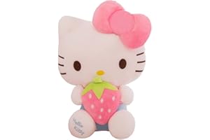 NOXOZOQM Hello Kitty Pink Plush Cute Kitten Plush, Soft Cat Plush Toy Pillow Birthdays Gift for Girls and Fans