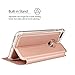 iPhone 8 Plus Case,iPhone 7 Plus Case [Touch Series][View Window], Folio Flip PU Leather Case ,Magnetic Closure, Case for iPhone 8 Plus /iPhone 7 Plus with Stand, Metal Sensor 5.5 inch (Rose Gold)