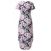 Shisay Women's Summer Floral Sundress Loose Maxi Dress with Pockets V Neck Short Sleeve Split Beach Long Dress Purple