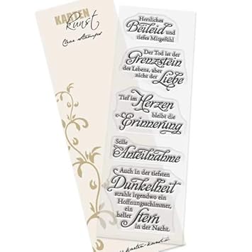 Clear Stamp Set Stempel Gummi Beileid Karten Kunst Weise Worte Trauer