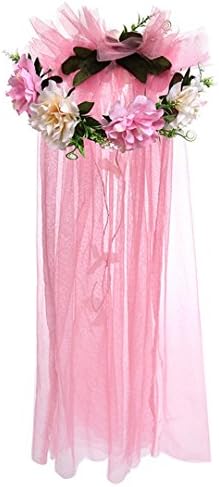 HTYhuahuan Flower Head Wreath Veil Fabric Bridal Headpiece Hairbands Wedding Hair Accessories Flower Crown