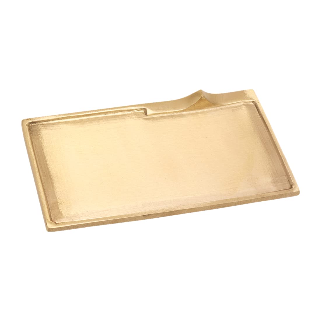 NKlaus candle plate rectangular 17x9cm brass gold candle holder deco plate coaster convex 10540