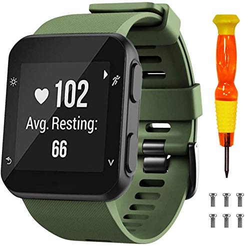NotoCity for Garmin Forerunner 35 Strap/Garmin Approach S10 Strap Soft Silicone Replacement Watch Band Forerunner 35/Approach S10 Golf Watch(ARMY GREEN)