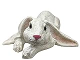 Universal Sculpture Garden Peaceful Lying Down White Garden Rabbit Statue | Super Cutie Lop Garden Bunny Statue | Bunny Statue Decorations | Garden Bunny Outdoor, 11.8