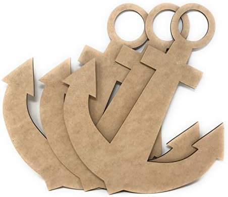 12" Wooden Anchor Unfinished Wood Craft Anchors (Package of 3)(WD3)