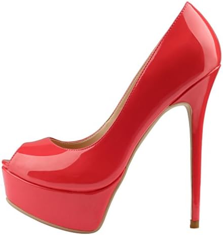 Eithy Women's Peep Toe Slip on Stiletto High Heels Platform fashion Dress Party Pumps 8 M US