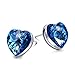 NEEMODA Gifts for Women Blue Crystal Stud Heart Earrings for Girls Fashion Jewelry for Her Birthday Anniversary Valentines Mothers Day