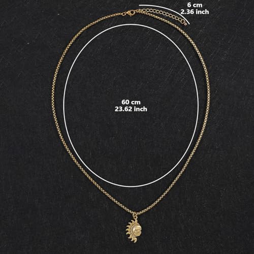 liveliwithmin Asymmetric Sun and Moon Matching Necklace for Couple Titanium Steel Accessories for Men Women Vintage Couple Half Moon Sun Pendant Necklace for Valentine's Day