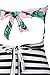 Cupshe Fashion Women's Leaves Printing Stripe Halter One-piece Padding Swimsuit with Cutout (XXL)
