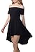 ChongXiao Womens Casual Flared Swing Off Shoulder Party Cocktail Formal Skater Dress
