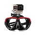 TELESIN Silicone Diving Glass With Detachable Screw Mount Diving Mask Scuba Snorkel Swimming Goggles For Sports Camera GoPro HD Hero 2 3 3+ 4,4 Session,5 Session,5 Black,6black (Red&Black)