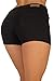 Basic Juniors Booty Shorts Premium Stretch French Terry Moleton with a Gentle Butt Lifting Stitching in Black Size XL