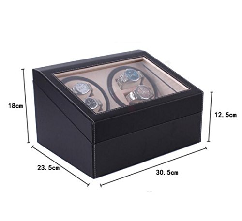 M3M Automatic Rotation Watch Winder 4+6 Display Box Leather Watch Automatic Watch Rewinder And Storage Box High-End Gift Black