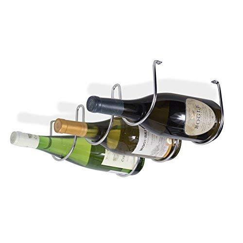 Under Wine Rack and Liquor Bottle Holder Chrome Finish Kitchen
