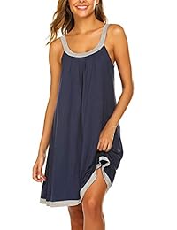Camisón de tirantes anchos para dama, sin mangas, liso