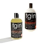 tgin (Thank God it's Natural) Hair Care Bundle with Green Tea Leave in Conditioner 14.5 oz and Moisture Rich Sulfate Free Shampoo 13 oz