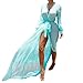 Beach Cover Ups For Swimwear Women - Chiffon Kimono Cardigan Long Blouses Swimsuit Cover-Ups With Ties Bikinis Dress