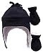 N'Ice Caps Boys Sherpa Lined Micro Fleece Pilot Hat and Mitten Set (6 - 18 Months, Infant - Black)