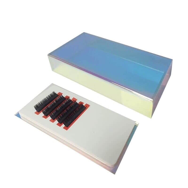 zalati Fake Lashes Storage Box Acrylic Eyelash Extension Holder Case for Makeup Display Grafting Container with Lid - Colorful
