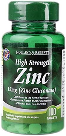 Holland & Barrett High Strength Zinc 15 mg X 2 (Zinc Gluconate), 2 count (Pack of 1)