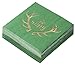 Juvale 50 CT Antlers Luncheon Paper Napkins for Christmas Holiday Party Supplies & Xmas Table Decorations, Green, 6.5 in - Cocktail Napkins