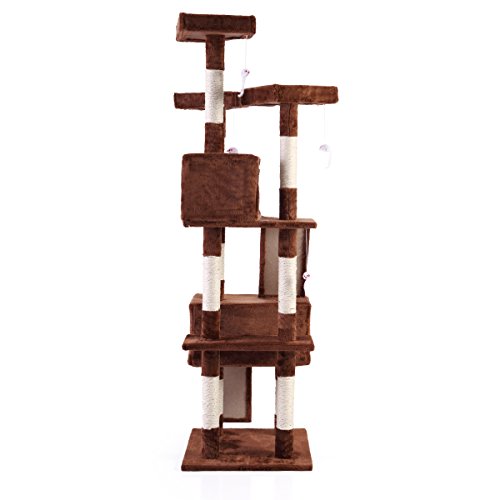 JAXPETY 67 Inches MultiLevel Cat Tree Tower Stand, Kitten Play House