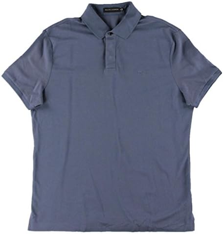 Ralph Lauren Black Label Mens Pique Short Sleeves Polo Shirt Blue XL