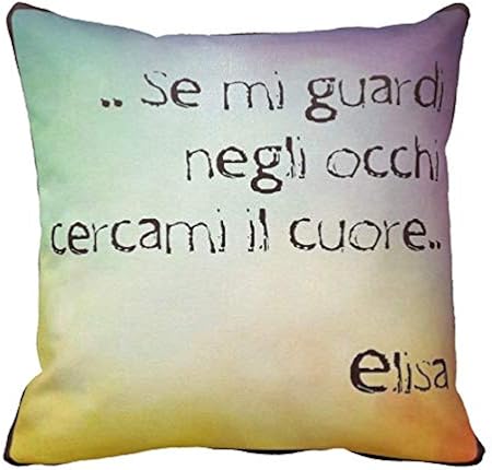 Pillow Cuscino Personalizzato 40x40 Frase Elisa Elisa Toffoli Canzone D Amore L Anima Vola Se Mi Guardi Negli Occhi Cercami Il Cuore 1 Cuore Amore Idea Regalo Amazon It Casa E Cucina