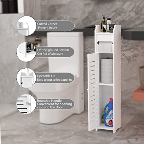 Doxo Small Bathroom Storage Toilet Paper Storage with Door