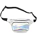 Morlsen Waist Bag Fashion Fanny Packs for Women Waist Pack Holographic Shiny Fanny Pack Bum Bag with Adjustable Belt for Rave, Festival, Travel, Party Bum Bag for Women, Girls, Kids (Silver)