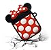 Punswan Minnie Big Dots Airpod Case for Airpods 1&2,Cute 3D Funny Cartoon Character Soft Silicone Catalyst Cover,Kawaii Fun Cool Keychain Design Skin,Fashion Cases for Girls Kids Teens Air pods