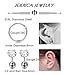 JOERICA 3 Pairs Stainless Steel Silver Ear Cartilage Earrings for Women Girls Tragus Helix Earring Cute Conch Flat Back Piercing Jewelry 16G (C:5 Pairs)