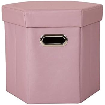 glitz home cube oxford foldable storage ottoman with padded sea