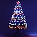 HOMCOM 4ft Artificial Christmas Tree Multi-Colored Fiber Optic LED Pre-Lit Holiday Decoration