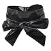 Allegra K Women's Faux Leather Self Tie Bowknot Band Sash Obi Belt