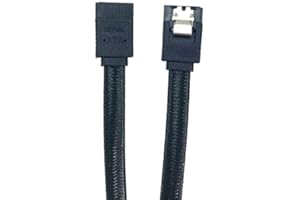 Micro Connectors 2-Pack 40” SATA III Straight Nylon Sleeved Cable with Locking Latch - Black (F03-40SLBK-2)